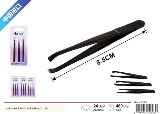 [40323] Pinzas de depilación 3 unidades - Herramientas de belleza