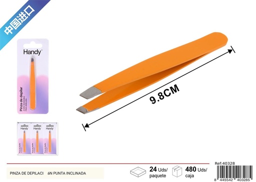 [40328] Pinza de depilación punta inclinada para belleza