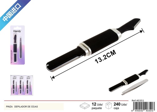 [40351] Set de cejas (2 pcs) pinza + depilador - Accesorios de belleza