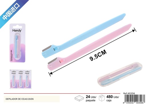 [40356] Depilador de cejas en estuche plástico 2 pcs - Herramienta para cejas
