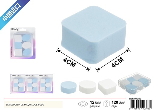 [40388] Set de esponja de maquillaje 6 uds - Accesorios de belleza
