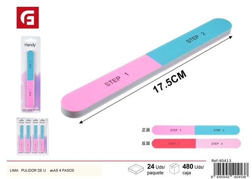 [40413] Lima y pulidor de uñas 4 pasos para manicura y pedicura