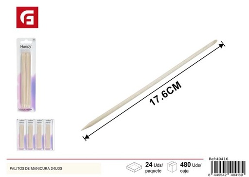 [40416] Palitos de manicura de naranjo 24pcs para uñas