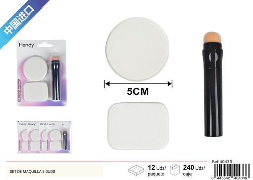 [40433] Set de maquillaje 3 piezas - Accesorios de belleza