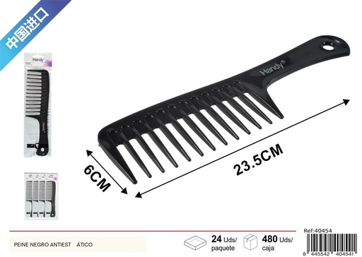 [40454] Peine negro antiestático - Accesorios de belleza