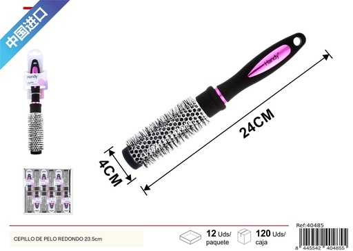 [40485] Cepillo de pelo redondo 23.5cm para peinado y cuidado del cabello