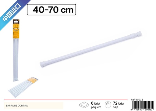 [50018] Barras de cortina 40-70cm - Artículos de baño