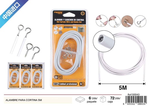 [250043] Alambre para cortina de 5 m - Accesorios de cortinas