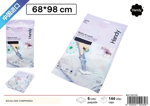 [50230] Bolsa de aire comprimida transparente 68x98cm para almacenamiento