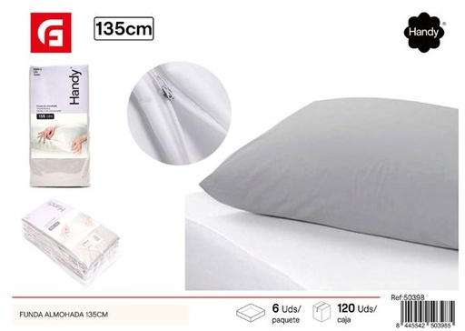 [50398] Funda de almohada gris 135cm para ropa de cama