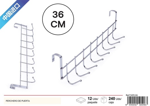 [50516] Perchero de puerta con 8 ganchos