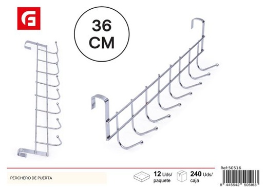 [50516] Perchero de puerta con 8 ganchos