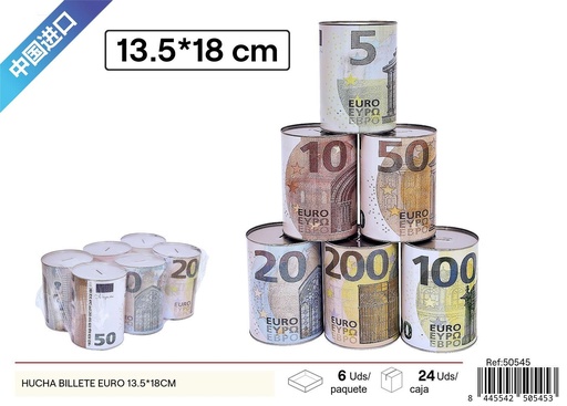 [50545] Hucha billete euro 13.5x18cm para ahorro y decoración
