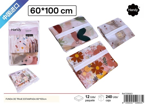 [50663] Funda de traje estampada (anti polvo) 60*100cm - Organizador
