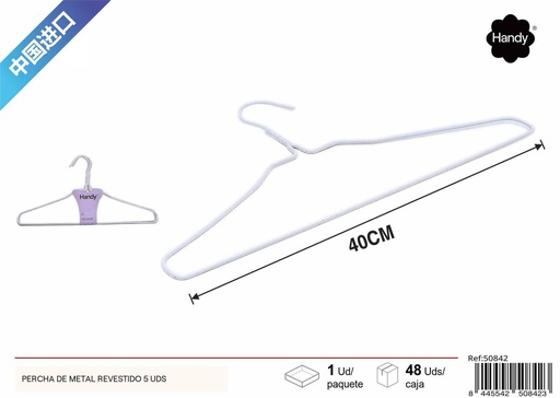[50842] Percha de metal revestido 5 uds, organizador de ropa