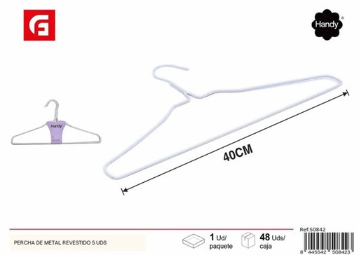 [50842] Percha de metal revestido 5 uds, organizador de ropa