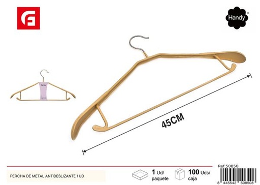 [50850] Percha de metal antideslizante 1 ud para organización