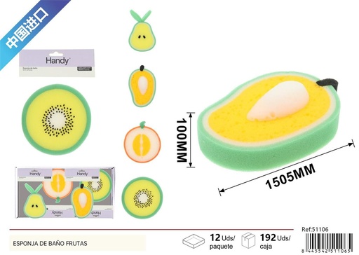 [51106] Esponja de baño con forma de fruta - Productos de cuidado personal