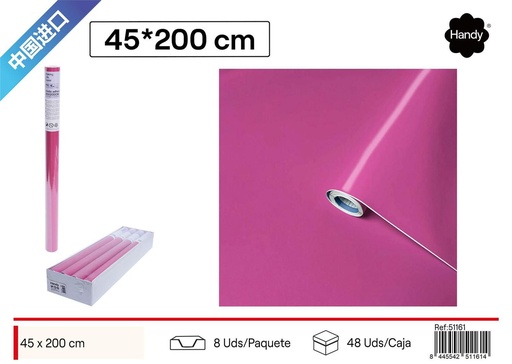 [51161] Rollo adhesivo papel decorativo en color púrpura 45x200 cm