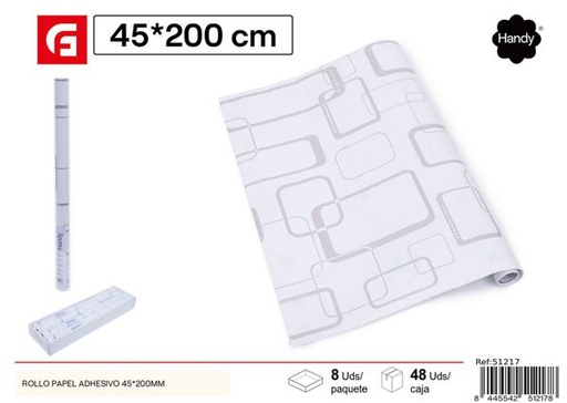 [51217] Rollo de papel adhesivo estampado 45x200mm para decoración