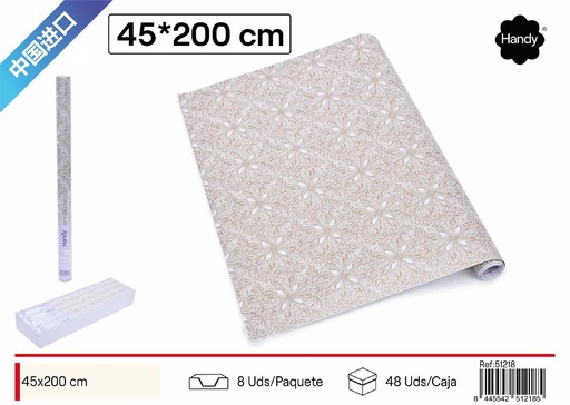 [51218] Rollo de papel adhesivo 45x200cm para decoración de paredes