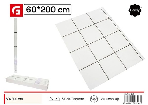 [51316] Papel decorativo para cocina 0.6x2m diseño nórdico