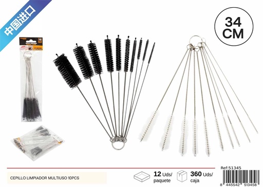 [51345] Cepillo limpiador multiusos 10 PCS - Accesorios de limpieza de plástico