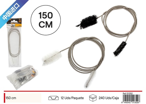 [251352] Desatascador para tubo fino inox 1.5m herramienta de limpieza