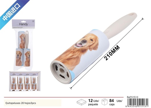 [51513] Rodillo quitapelusas con recambio 10 cm 20 láminas - Accesorios para el hogar