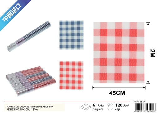 [51564] Forro de cajones impermeable no adhesivo 45x200 cm EVA - Organización del hogar