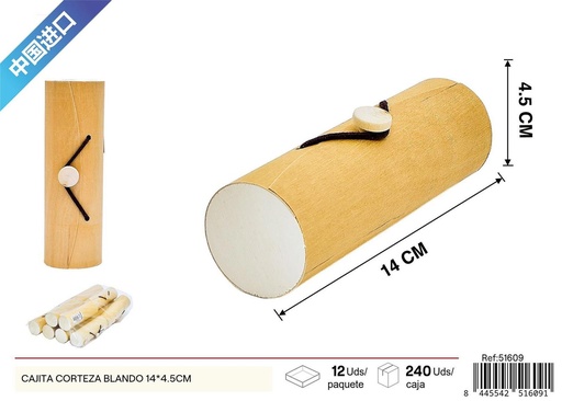 [51609] Cajita de corteza blanda 14x4.5 cm - Decoración del hogar