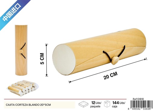 [51610] Cajita de corteza blanda redonda 20*5cm - Decoración del hogar