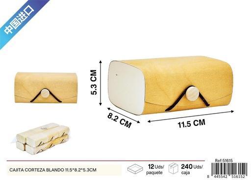 [51615] Cajita de corteza blanda 11.5 x 8.2 x 5.3 cm - Decoración del hogar
