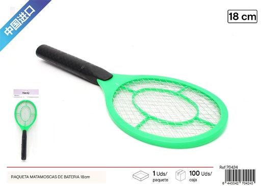 [270424] Raqueta matamoscas de batería 18cm - Accesorios para el hogar