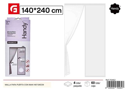 [70462] Malla mosquitera para puerta con imán 140x240cm para verano