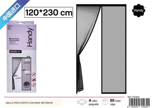 [70464] Malla para puerta con imán 120x230cm para protección contra insectos