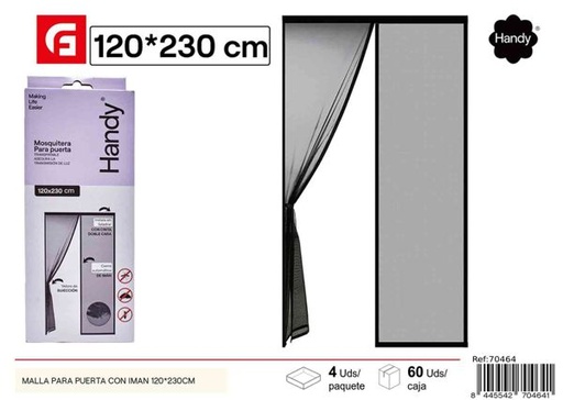 [70464] Malla para puerta con imán 120x230cm para protección contra insectos