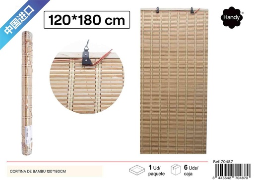 [70487] Cortina de bambú 120x180cm para decoración y privacidad