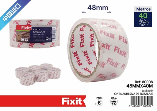 [80008] Cinta de embalaje super transparente 48mm*40m - Suministros para oficina