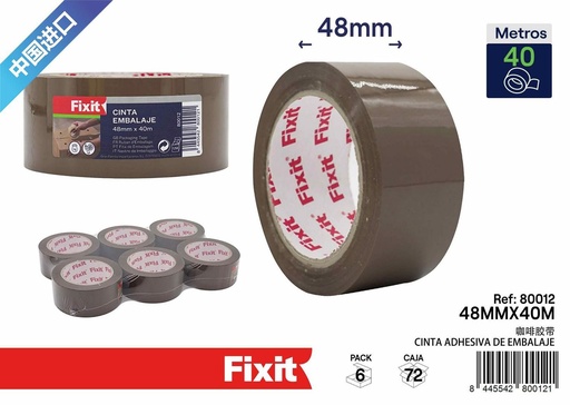[80012] Cinta de embalaje marrón 48mm*40m - Suministros para oficina