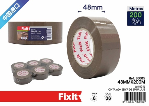 [80015] Cinta de embalaje marrón 48mm*200m - Suministros de embalaje