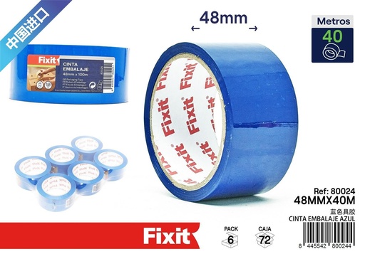[80024] Cinta de embalaje azul 48mm x 40m - Artículos de ferretería
