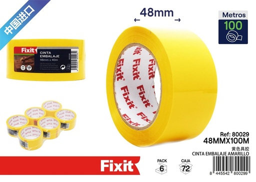 [80029] Cinta de embalaje amarilla 48 mm*100 m - Material de embalaje