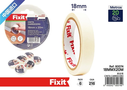[80074] Cinta carrocero 18mm*20m - Suministros para pintores