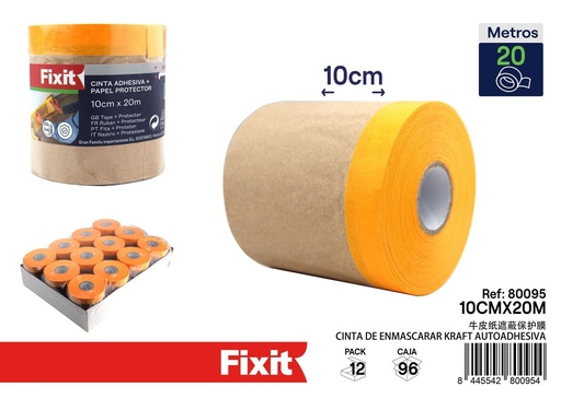 [80095] Cinta de enmascarar kraft autoadhesiva 10cmx20m para protección