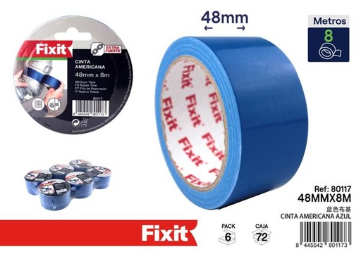 [80117] Cinta americana azul 48mm x 8m para reparaciones