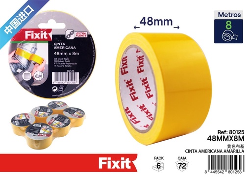[80125] Cinta americana amarilla 48mmx8m - Materiales para manualidades