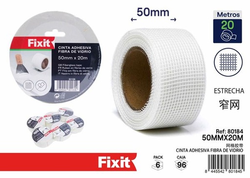 [80184] Cinta adhesiva fibra de vidrio ancha 50mm x 20m