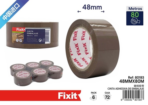 [80193] Cinta de embalaje marrón de 48 mm * 80 m - Ferretería y embalaje