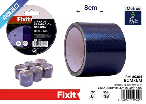 [80304] Cinta de reparación de lona azul 8 cm x 5 m - Accesorios de limpieza